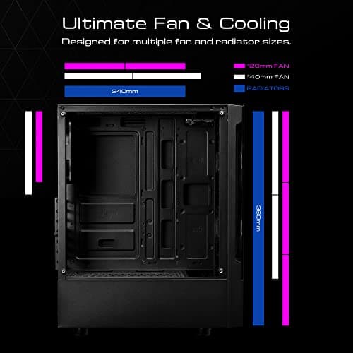 Gamdias RGB Gaming ATX Mid Tower Computer PC Case with Side Tempered Glass Panel and a Magnetic Dust Filter & 3 Built-in 120mm ARGB Fans
