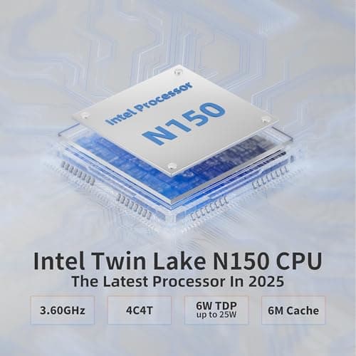 DreamQuest Mini PC Linux Preinstalled, Intel N150 (up to 3.6GHz) Mini Desktop Computers 16GB DDR4 512GB SSD, USB C, DP, HDMI, USB 3.2, Dual LAN,WiFi, Bluetooth, Support 4K 60Hz, Support Windows 11 Pro