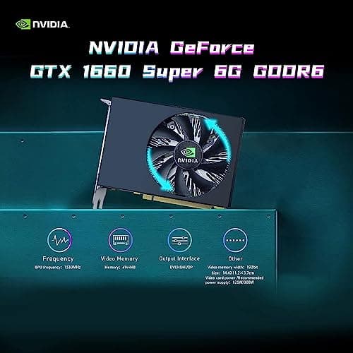 Lenovo Gaming PC Desktop Computer - Intel Quad I5 up to 3.6GHz, GeForce GTX 1660 Super 6G GDDR6, 16GB Memory, 256G SSD + 3TB, RGB Keyboard & Mouse, WiFi & Bluetooth 5.0, DVD, Win 10 Pro (Renewed)