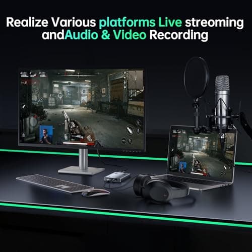 Video Capture Card, Audio Video Capture Card, USB 3.0 Capture Card 4K HDMI Loop-Out, 1080P 60FPS/2K 30FPS Videogame Capture for Streaming, Works forPS5/Switch/Camera/PC