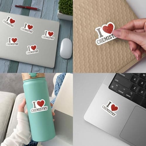 3 Pcs I Love Chemistry Sticker – Cute Science Lab Quote Vinyl Decal Waterproof for Laptop, Water Bottle, Notebook – Gift for Chemistry Teachers, Students, Science Lovers – 3 Inch