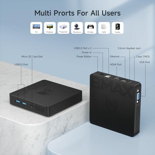Bmax Mini PC B1 Pro 8GB LPDDR4 /128GB eMMC, Intel Gemini Lake N4000 (Up to 2.6 GHz), Support 512GB/2TB M.2 SSD Expansion, 2.4G/5G Dual WiFi BT4.2, 4K Dual Display Micro Computer