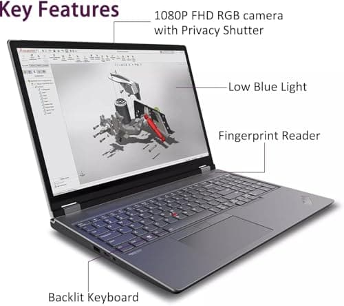 Lenovo ThinkPad P16 Gen 2 Mobile Workstation (16" FHD+ 100% sRGB, Intel Core i7-14700HX, 32GB RAM, 1TB SSD, NVIDIA RTX 1000 Ada) Laptop for Engineer, 1080P Webcam, IST HUB, Win 11 Pro (Renewed)