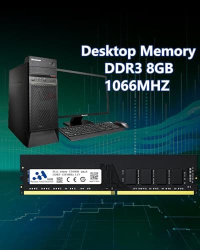 Ram DDR3 1333MHZ,8GB Desktop Memory CL9 1.5V Non-ECC Unbuffered DIMM PC3-10600,240PIN Intel AMD Compatible Computer PC Memory-Black(Only Support Desktop)