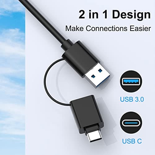 USB C USB3.0 Multi Card Reader for SD, CF, Micro SD, XD, MS Cards - 7 in 1 Adapter Hub for Windows, Mac, Linux, Android