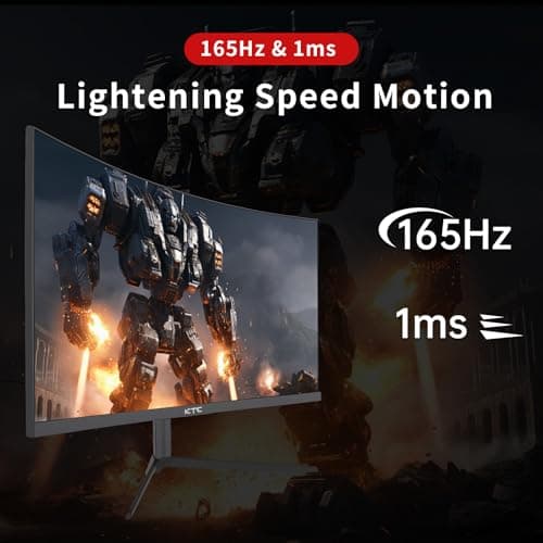24 inch 1500R Curved Gaming Monitor 165Hz 1ms FHD 1080p VA Tilt Adaptive Sync HDR 110% sRGB DP/HDMI,VESA for Gaming Home Office Business PS5 PC Monitors