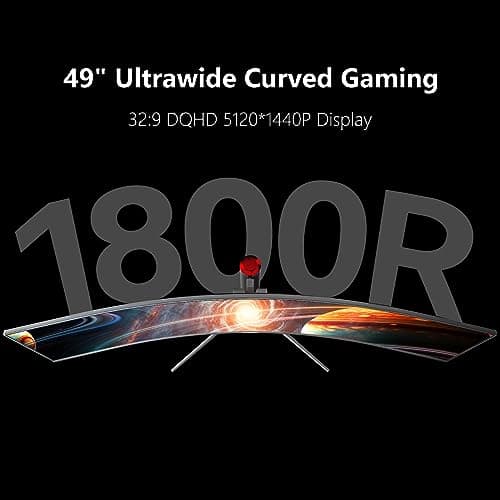 INNOCN 49" Curved Monitor Ultrawide Gaming 120Hz 32:9 QHD 5120 x 1440P Computer Monitor, R1800, 99% sRGB, HDR400, USB Type C, DisplayPort, HDMI, Built-in Speakers, Height/Tilt Adjustable - 49C1R