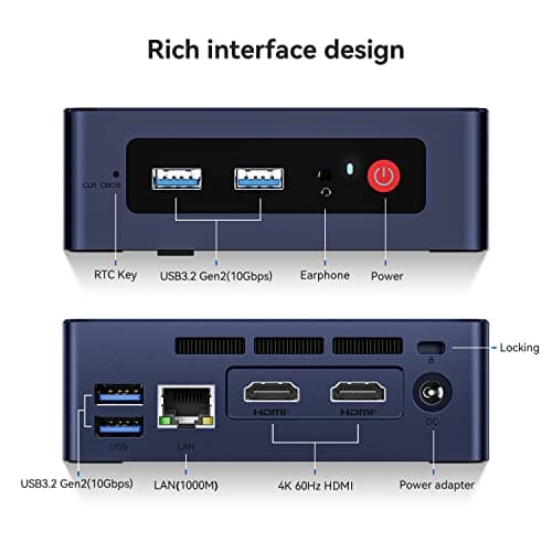 Beelink Mini PC, Intel 12th Gen Alder Lake- N95(up to 3.4GHz), 8GB DDR4 RAM 256GB M.2 SSD, Mini S12 Desktop Mini Computer Supprot Dual HDMI/USB3.2/WiFi 5/BT4.2 for Home/Office