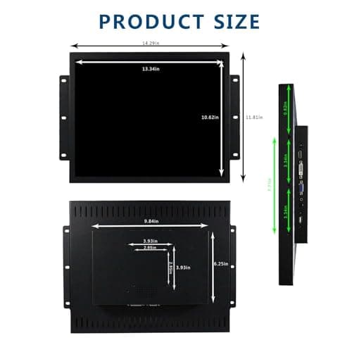 VSDISPLAY 17 Inch 1280x1024 LCD Monitor 1000Nits High Brightness with/DVI/VGA Interfaces for Outdoor Industrail Display