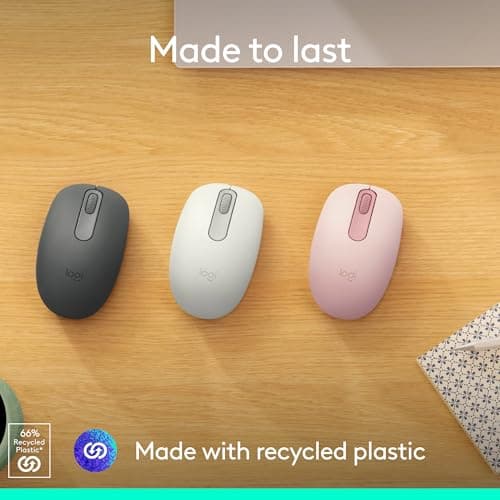 Logitech M196 Bluetooth Wireless Mouse, Compact and Portable Mouse for Laptops, Tablets and More, 12-Month Battery, Smooth Tracking, Compatible with PC and Mac, Windows and macOS - Off White