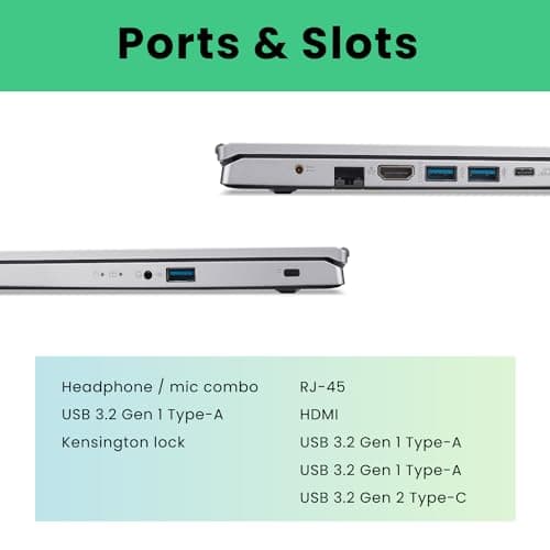 acer Aspire 15.6 FHD Ryzen 7 Laptop, AMD Ryzen 7 5700U, 32GB RAM, 1TB PCIe SSD, Numeric Keypad, TouchPad, Webcam, Wi-Fi 6, HDMI, RJ-45, Bluetooth, Windows 11 Home, Silver