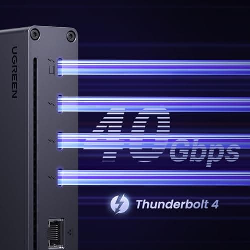 UGREEN Revodok Max 208 8-in-1 Thunderbolt 4 Dock - 40Gbps Hub, 3 x Thunderbolt 4, Dual 4K@60Hz or Single 8K Display, 85W Charging, Gigabit Ethernet, 3 x USB A 3.2 for Mac M1/M2/M3/M4 Pro/Max