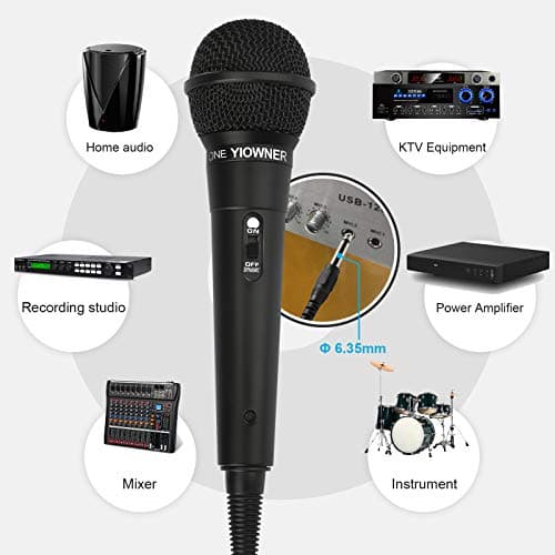 Wired Karaoke Microphone, Handheld for Singing, With 2.5m Cable, Vocal Dynamic Mic for Speaker, AMP, Mixer, DVD