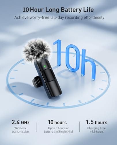 3-in-1 Mini Microphone for iPhone: Wireless Lavalier Microphones for iOS/Android/Camera - Noise Reduction Lapel Mic for​​Live Stream - HiDefSound for Video Mavericks