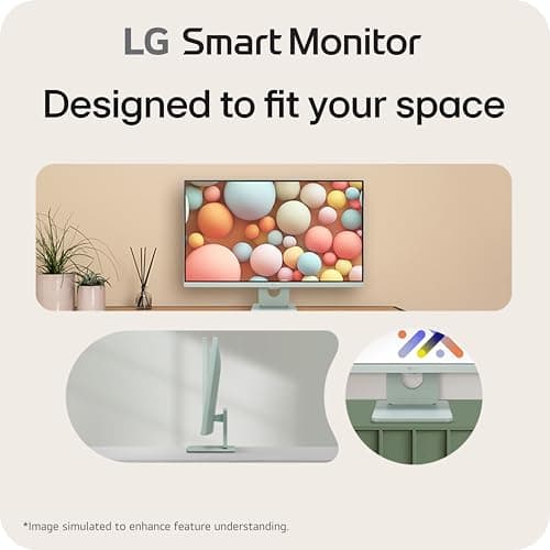 LG 27SR50F-G Smart Monitor 27-Inch FHD (1920x1080) IPS Display, webOS 23, HDR 10, x2 Built-in Speakers, AirPlay 2, Screen Share, Bluetooth, ThinQ App, Remote Control, Green