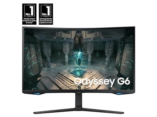 Samsung 32" Odyssey QHD G65B Curved Gaming Monitor, 240Hz, 1ms (GTG), HDR 600, Gaming Hub, 1000R, AMD FreeSync Premium Pro, LS32BG652ENXGO