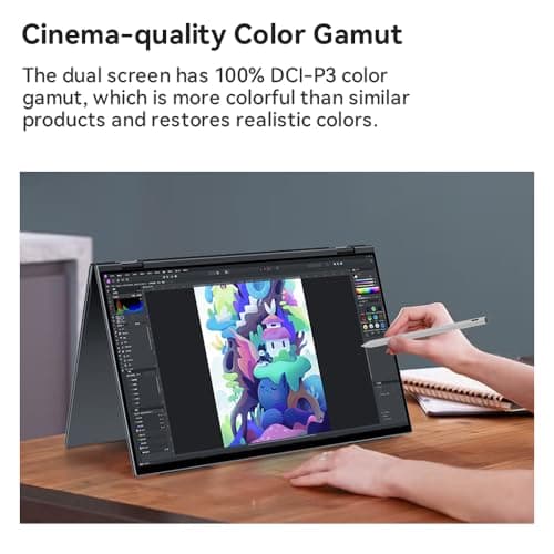 Dual View Portable Monitor Double Touch Screen 16"*2 FHD 60Hz 100% DCI-P3 400 Nit Stylus Support CNC Metal Shell for Laptop Tablet Phone for Windows MacOS X2