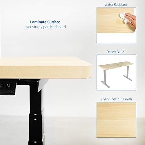 VIVO Light Wood 60 x 24 inch Universal Solid One-Piece Table Top for Standard and Sit to Stand Height Adjustable Home and Office Desk Frames, DESK-TOP60C
