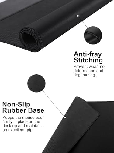 TopMade Wireless Charging Mouse Pad, Waterproof Gaming Mousepad with Ultra-Smooth Surface, Non-Slip Base, 31.5"x15.75" XXL Large Desk Pad, Classic Black Computer Desk Mat for MacBook, PC, Laptop