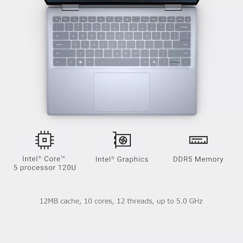 Dell Inspiron 14 Linux Laptop Computer, 14 inch FHD+ 2-in-1 Touchscreen Laptop, Intel Core 5 120U, 16GB DDR5 RAM, 1TB SSD, Backlit Keyboard, Fingerprint, Stylus Pen, Linux Ubuntu OS