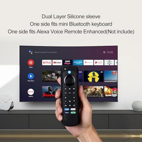 iPazzPort Mini Bluetooth Keyboard, Handheld QWERTY Keyboard, Backlit Wireless Portable Keypad, Rechargeable,for AMZ Fire TV Stick 4K Max, HTPC, IPTV with Fire TV Remote Cover(6.2in)