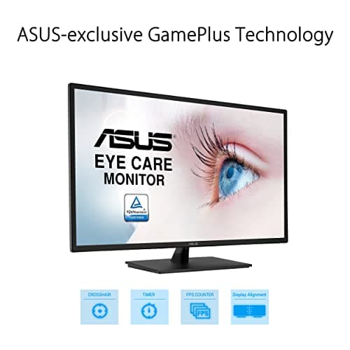 ASUS 32 Inch 1080P Monitor (VA329HE) - Full HD, IPS, 75Hz, Adaptive-Sync, Eye Care, Low Blue Light, Flicker Free, HDMI, VGA, Wall Mountable, Tilt Adjustable, Black