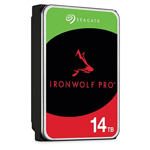 Seagate IronWolf Pro, 14 TB, Enterprise NAS Internal HDD –CMR 3.5 Inch, SATA 6 Gb/s, 7,200 RPM, 256 MB Cache for RAID Network Attached Storage (ST14000NT001)