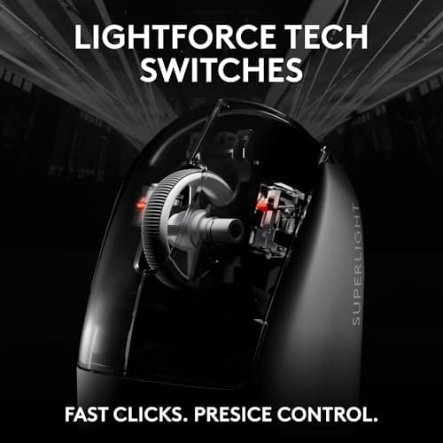 Logitech G PRO X SUPERLIGHT 2 Wireless Gaming Mouse, 60g Pro-Grade with 5 Programmable Buttons, 44k DPI Sensor, 8kHz Report Rate, USB-C Charging for PC/Mac - Black