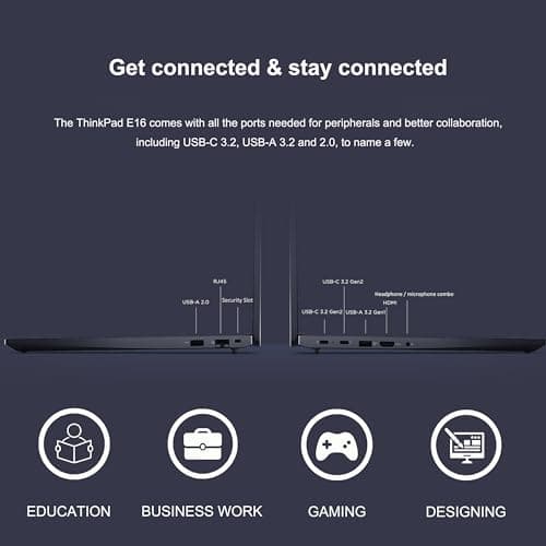 Lenovo ThinkPad E16 Business Laptop (16" FHD+ Touchscreen, Intel 13th Gen 10-Core i7-1355U, 40GB RAM, 1TB SSD) Backlit, Fingerprint, FHD Webcam, Ethernet, Thunderbolt 4, Win 11 Pro w/ AI Copilot