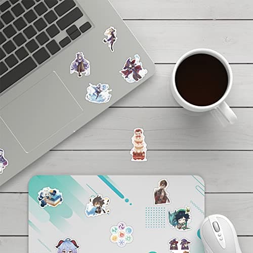100Packs Genshin Impact Merch Stickers for Adults，Waterproof for Decals，Laptop Hydro Flask Water Bottle Car Cup Computer Guitar Skateboard Luggage Bike Bumper，Kids/Teens Genshin Impact Gift Card
