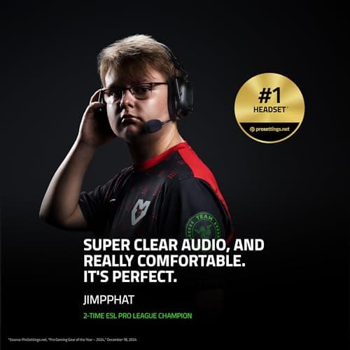 Razer BlackShark V2 Pro Wireless Gaming Headset 2023 Edition: Detachable Mic - Pro-Tuned FPS Profiles - 50mm Drivers - Noise-Isolating Earcups w/Ultra-Soft Memory Foam - 70 Hr Battery Life - Black