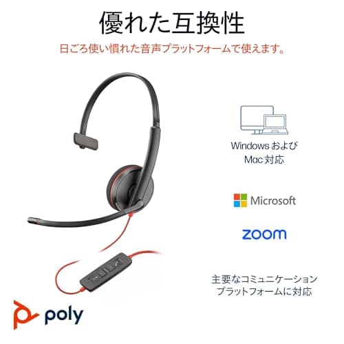 Poly Blackwire 3210 Wired Headset, Noise-Canceling Mic, Single-Ear Design, Connect to PC/Mac via USB-C or USB-A, Works with Teams & Zoom, Amazon Exclusive (9P7X7AA)