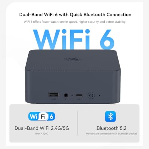 Beelink Mini PC, EQi12 Mini Computers Intel i5-1235U(Up to 4.4GHz) 10C/12T, Micro PC 16GB DDR4 RAM 500GB M.2 NVMe SSD, Desktop Computer 4K@60Hz/HDMI&DP/WiFi6/BT5.2/Gigabit Ethernet/HTPC/W-11 Pro