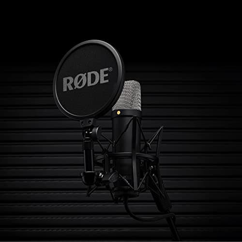 RØDE NT1 5th Generation Large-diaphragm Studio Condenser Microphone with XLR and USB Outputs, Shock Mount and Pop Filter for Music Production, Vocal Recording and Podcasting (Black)