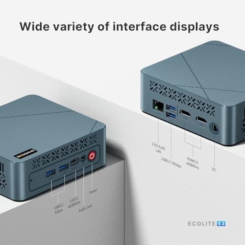 Mini PC E3, Intel Twin Lake N150 Mini Computers 16GB DDR4 RAM, 512GB NVMe SSD, 4K Triple Display, Dual HDMI, USB-C, 2.5G RJ45 Ethernet, Wi-Fi 5/BT5.0