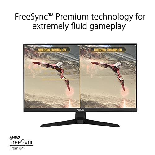 ASUS TUF Gaming 24” 1080P Monitor (VG247Q1A) - Full HD, 165Hz (Supports 144Hz), 1ms, Extreme Low Motion Blur, Adaptive-sync, FreeSync Premium, Shadow Boost, Speakers, Eye Care, HDMI, DisplayPort