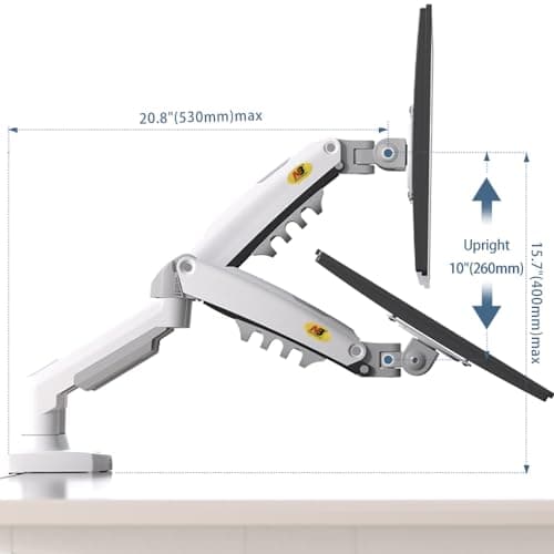 NB North Bayou Dual Monitor Desk Mount Stand Full Motion Swivel Computer Monitor Arm for Two Screens 17-27 Inch with 4.4~19.8lbs Load Capacity for Each Display F160-W