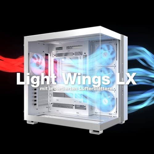 be quiet! Light Base 600 DX White PC Case | Fully Windowed Front and Side Panel | Dual Chamber | ARGB LED Strip | Inverted and Horizontal Layout Customizable | BGW66