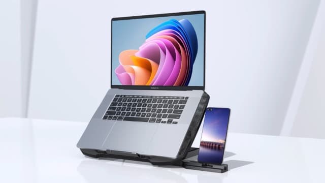 Laptop Cooling Pad Laptop Cooler Stand, Laptop Fan Cooling Pad for 12-15.6 Inch Laptop Notebooks, 5 Quiet Fans, 5 Angle Adjustable Laptop Cooling Stand (Black)