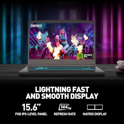 MSI Thin 15 15.6” 144Hz FHD Gaming Laptop: Intel Core i7-13620H, NVIDIA Geforce RTX 4050, 16GB DDR4, 512GB NVMe SSD, WiFi 6E, Win 11: Black B13VE-2678US