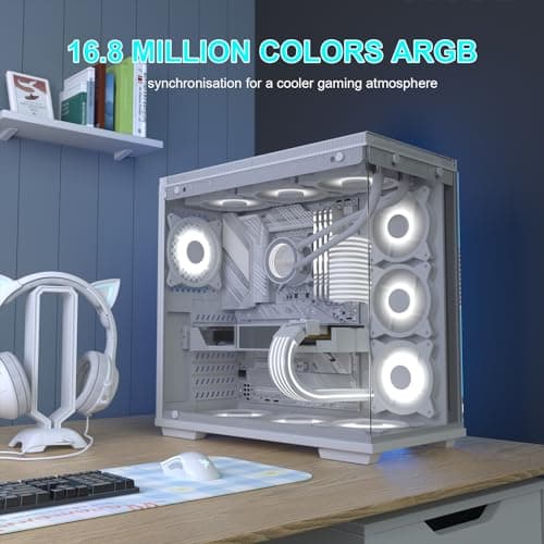 Sirlyr 8 Pin RGB GPU Cable,RGB PSU Cables Extension - Addressable 5V3Pin ARGB PC Case Decor for RTX 3060 4060 4070 Radeon RX 6600 580 Graphics Card Power Supply White