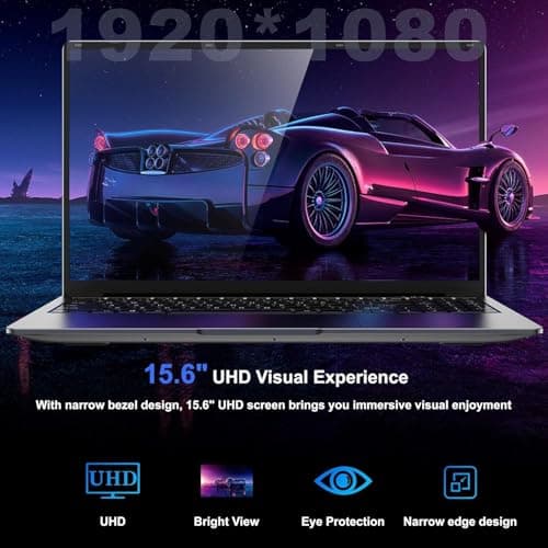 15.6" Laptop Computer - Quad-Core N95 Processor (Up to 3.4GHz) Laptop PC 16GB DDR4 512GB SSD, Students Business Laptop Support Touch ID,WiFi, BT4.2, HDMI, USB 3.0