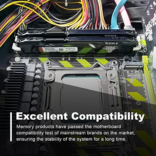 DDR4 3600MHz 16GB Desktop RAM PC4-28800 UDIMM Non-ECC Unbuffered 1.35V 288-Pin CL18 PC Computer Memory Upgrade Module Memory Support XMP 2.0 Auto Overclocking