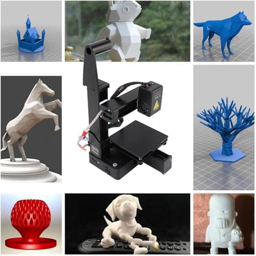 FOSA Small Entry Level Portable 3D Printer, 100x100x100mm Print Compact FDM 3D Printer with Removable Build Plate, Supports 1.75mm PLA TPU Filament for Beginners (US Plug)