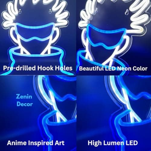Zenin Decor | LED Gojo Wall Art Light - Handmade - Decorations - Japanese Display Backgrounds - Jujutsu Anime Peripherals, Dorm Game room Bedroom And Gift