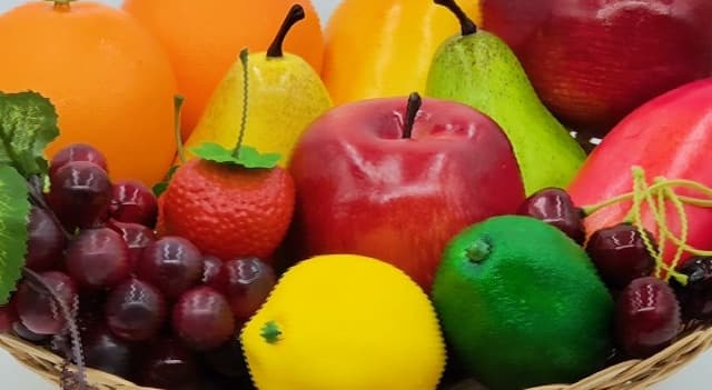 17 Pcs Fake Fruit, Simulation Fruit Props for Photography, Display, Lifelike Realistic Artificial Fake Fruits Home Decor Craft Fruit Set Fake Lemon Fake Grape Strawberry