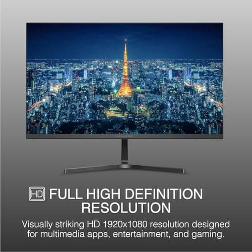 Packard Bell airFrame 21" FHD Monitor, 1920x1080, Ultrawide, VESA Mount Compatible, Tilt Adjustment, HDMI/VGA, Slim Bezel, for Home, Office, and Light Gaming