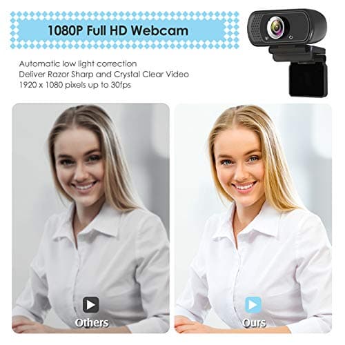 ToLuLu 1080P Webcam with Microphone, HD Webcam Web Camera with Tripod Stand, Widescreen USB Computer Camera, Streaming Mic Web cam for Online Calling/Conferencing,Facetime/YouTube Desktop Laptop PC