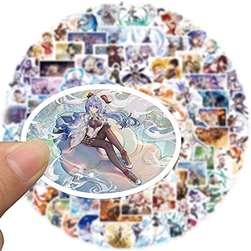 Genshin Impact Stickers 100pcs Video Game Stickers Waterproof Vinyl for Laptop Hydroflask Water Bottle Skateboard Luggage (100, Game)