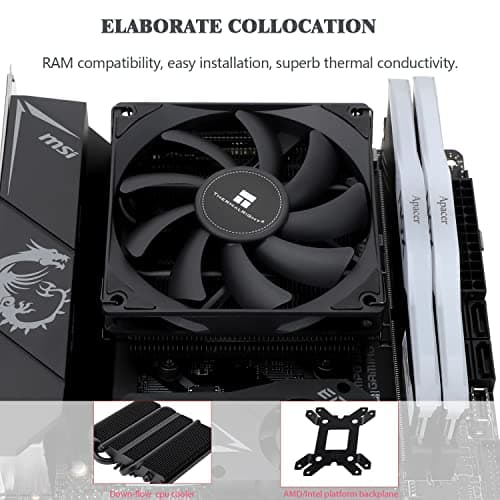 Thermalright AXP90 X36 Black Low Profile CPU Cooler, with 92mm TL-9015B Slim PWM Fan, ITX CPU Cooler, AGHP Technology, 36mm Height,for AMD AM4 AM5/Intel 1150/1151/1155/1851/1200/1700(AXP90 X36 Black)